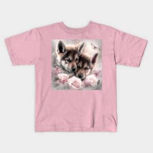 Wolfdog Snuggles Kids T-Shirt